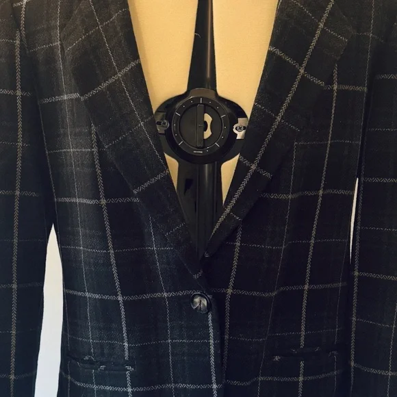 Vintage Sag Harbor Checkered Blazer – Black Wool Jacket, Women’s 12 - Picture 2 of 6